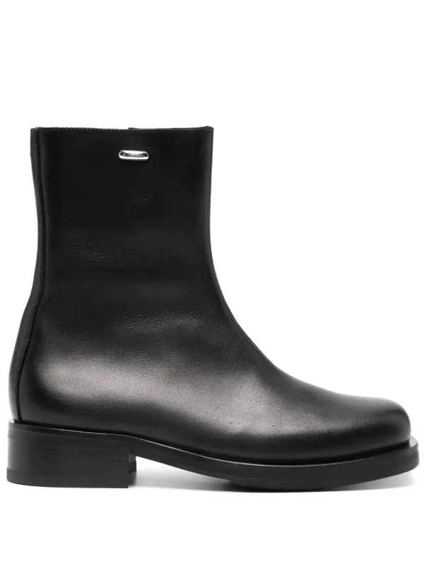 Leather side-zip boots